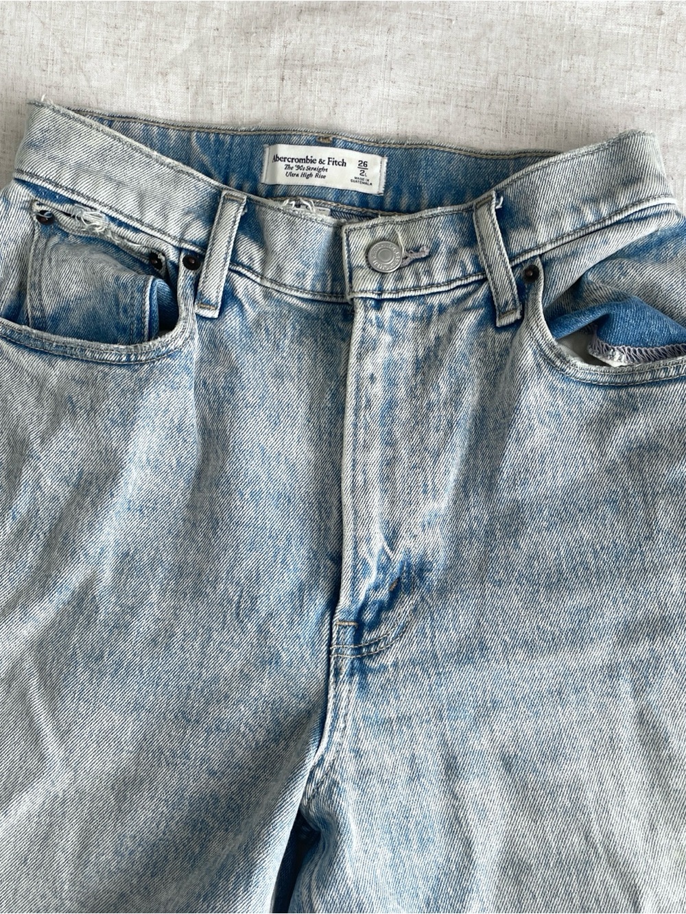Abercrombie & fitch Classic High-Rise Straight Leg Women Jeans - Light Blue - Picture 3 of 4